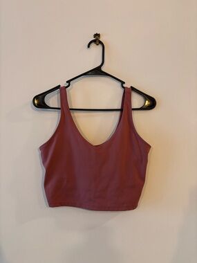 V-Neck Crop Tank Top in Dusty Rose